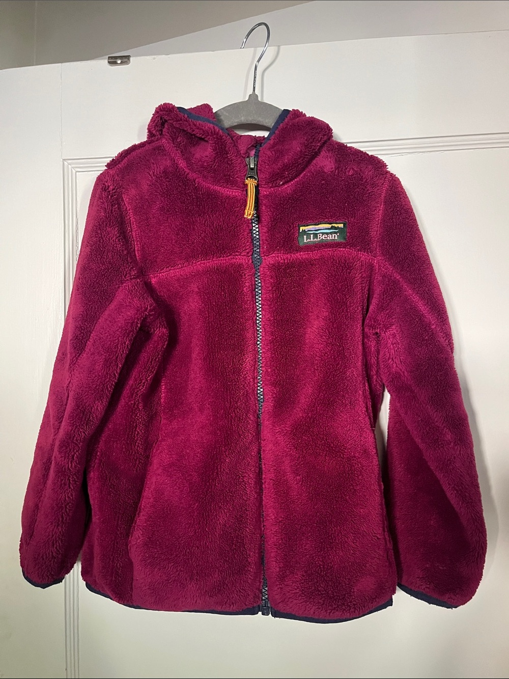 L.L.Bean Plush Hooded Zip Jacket - Rich Berry